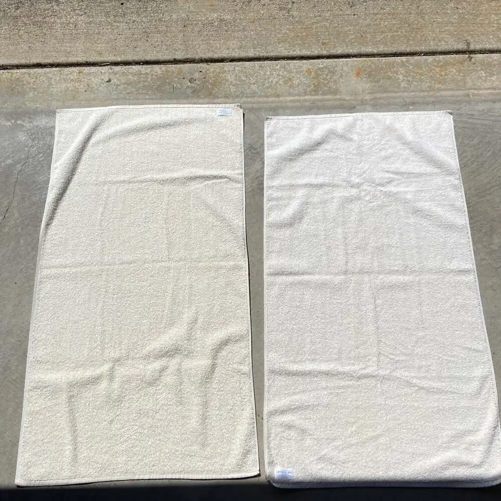 Vintage Cream Butterfly Bath Towels 2pc